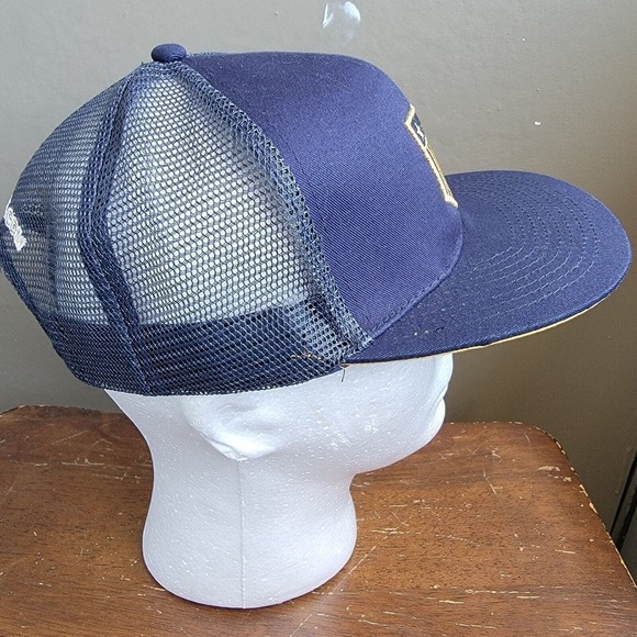 EUC Plate Crate Shield Base Hat Cap Blue Mesh Snapback Cap Adult OSFM Baseball - Picture 6 of 8